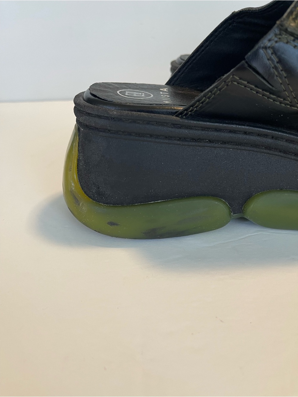 E8 By Miista Brietta Mule Black Leather Chunky Platform Sole Slip-On Size 10 - Picture 3 of 16
